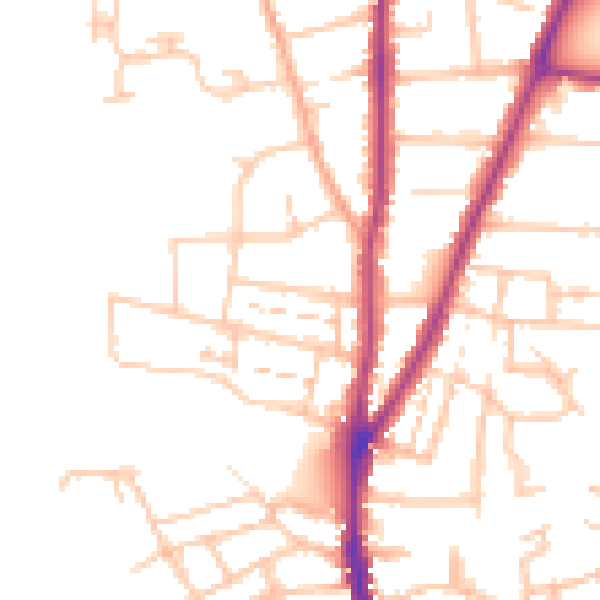 Daytime road noise heatmap for WR3 7BE
