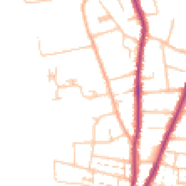 Daytime road noise heatmap for WR3 7BL