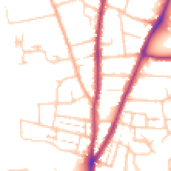 Daytime road noise heatmap for WR3 7DS