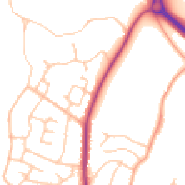 Daytime road noise heatmap for WR3 7ES