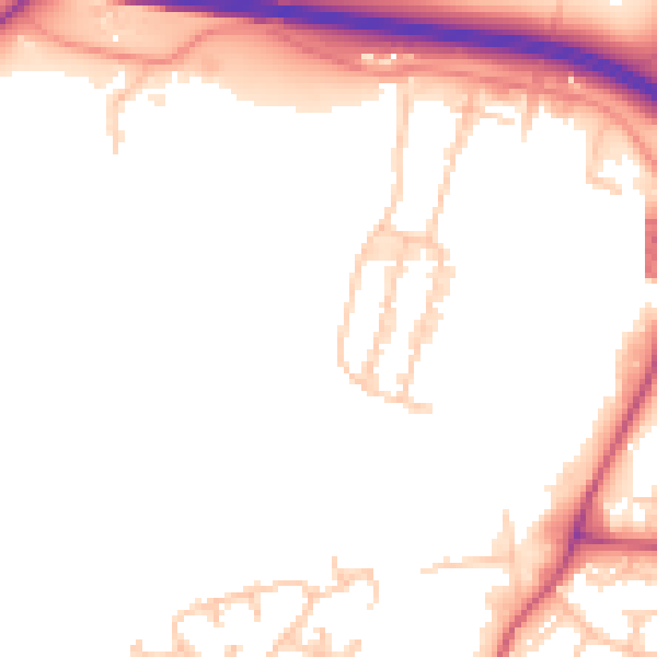 Daytime road noise heatmap for WR3 8SD