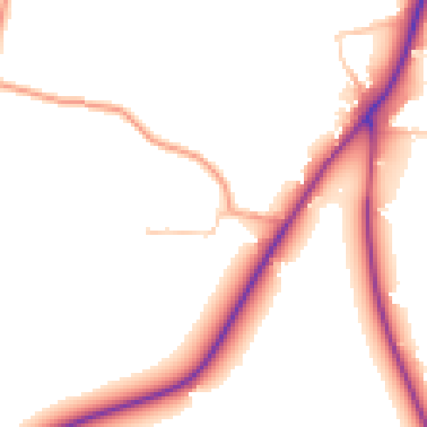 Daytime road noise heatmap for WR3 8TQ
