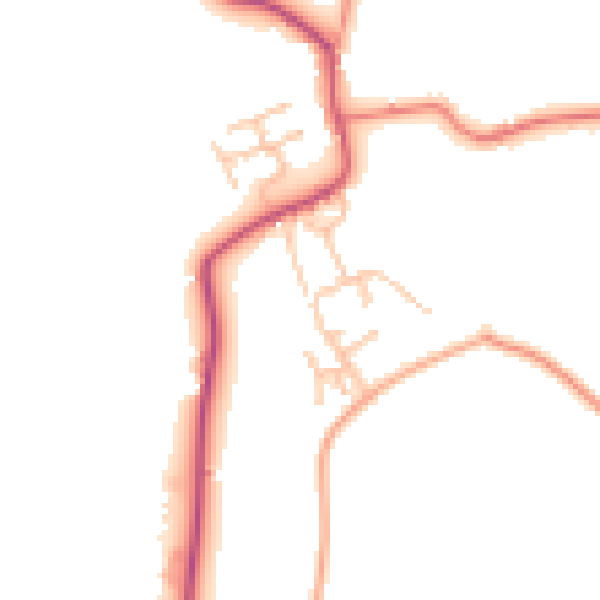 Daytime road noise heatmap for WR6 6AL