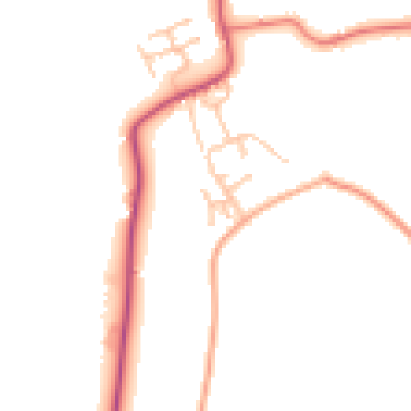 Daytime road noise heatmap for WR6 6TJ