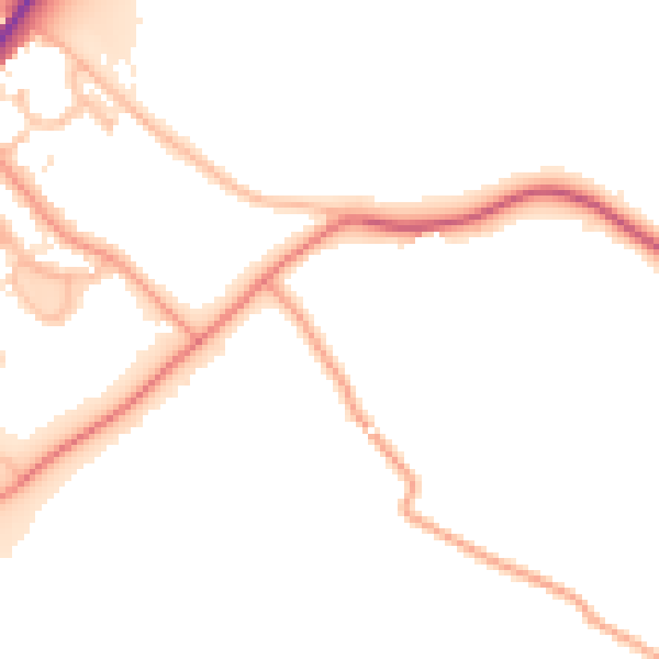 Daytime road noise heatmap for WR9 0BU