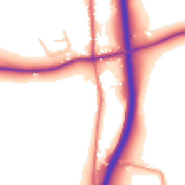 Daytime road noise heatmap for WR9 0ER