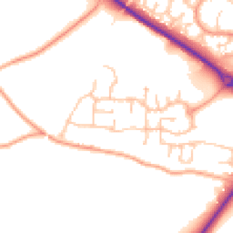 Daytime road noise heatmap for WR9 7TZ