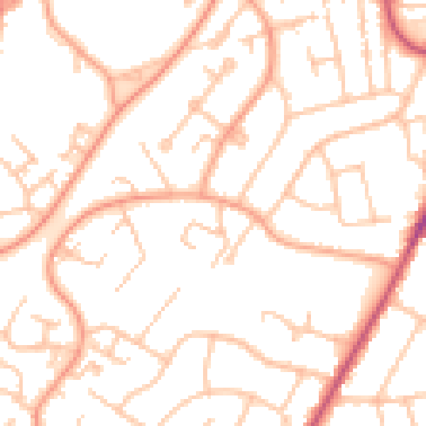 Daytime road noise heatmap for WR9 8BN