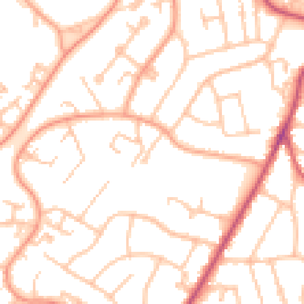 Daytime road noise heatmap for WR9 8BU