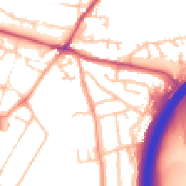 Daytime road noise heatmap for WR9 8HF