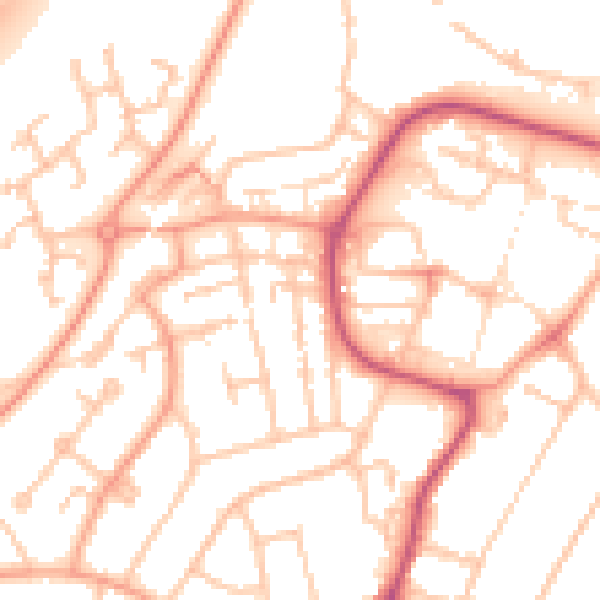 Daytime road noise heatmap for WR9 8HX
