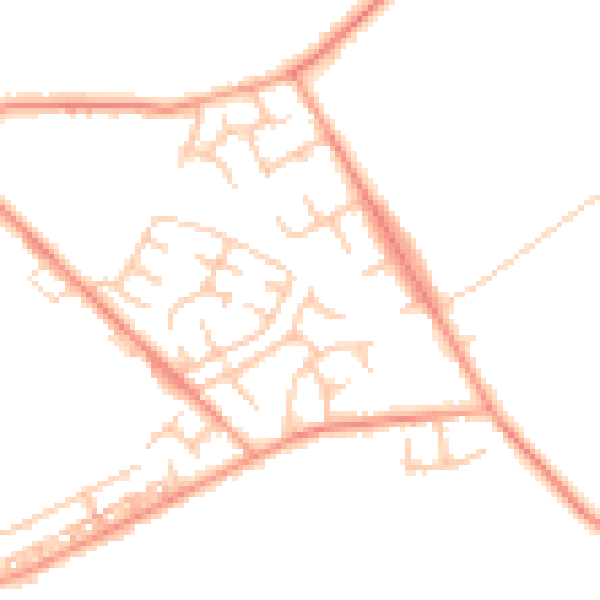 Daytime road noise heatmap for WS12 0FD