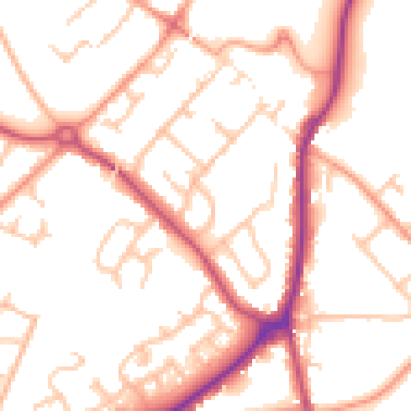 Daytime road noise heatmap for WS12 1AX