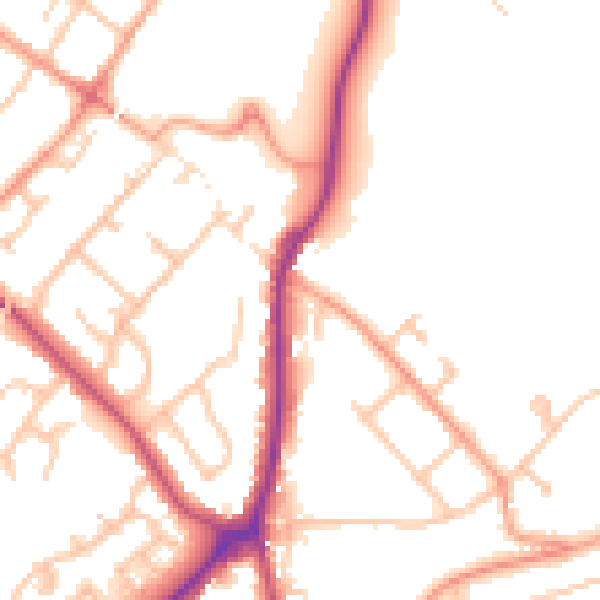 Daytime road noise heatmap for WS12 1BA