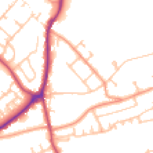 Daytime road noise heatmap for WS12 1BJ