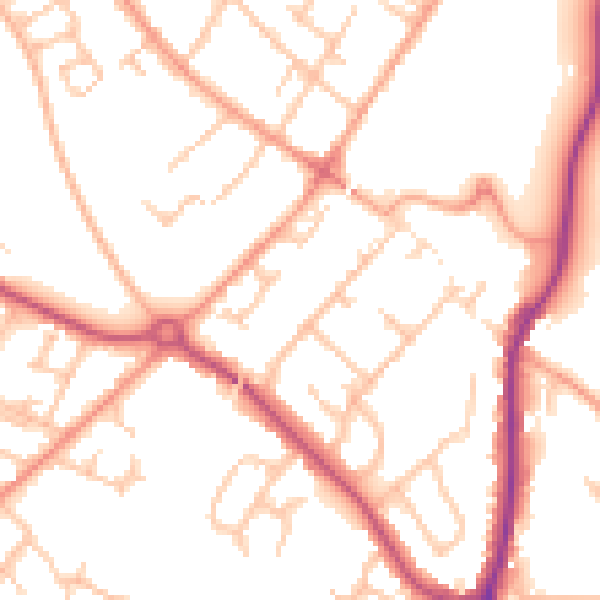 Daytime road noise heatmap for WS12 1BX