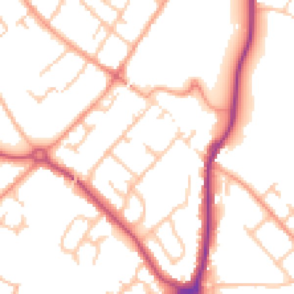 Daytime road noise heatmap for WS12 1DX
