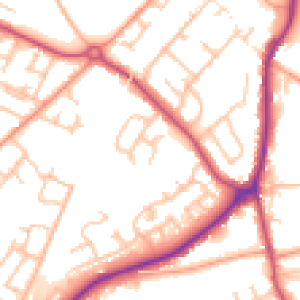 Daytime road noise heatmap for WS12 1LH