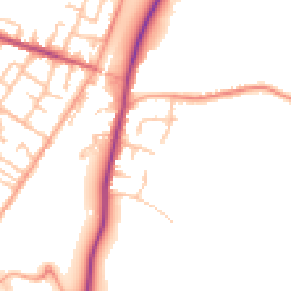 Daytime road noise heatmap for WS12 1QL