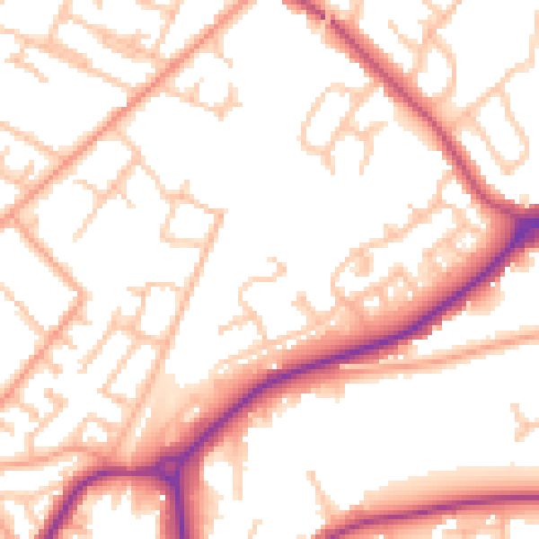 Daytime road noise heatmap for WS12 1UF