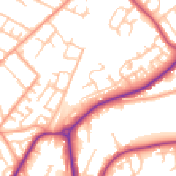Daytime road noise heatmap for WS12 1UH