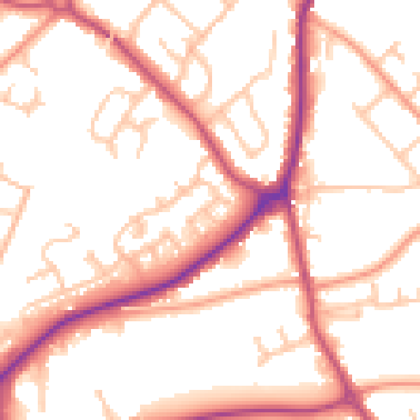 Daytime road noise heatmap for WS12 1UJ