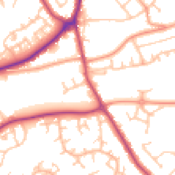 Daytime road noise heatmap for WS12 2DQ
