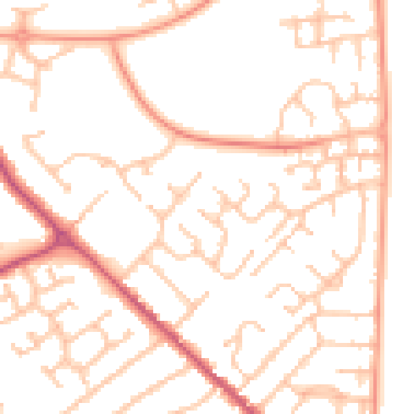 Daytime road noise heatmap for WS12 2DU