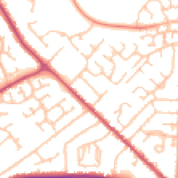 Daytime road noise heatmap for WS12 2DY