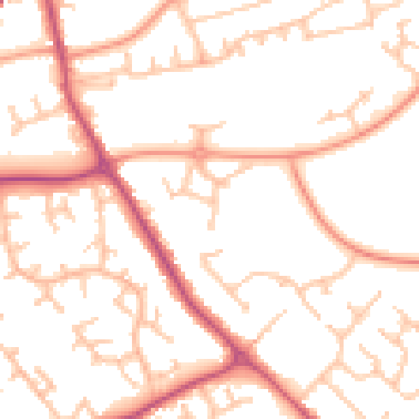 Daytime road noise heatmap for WS12 2ED