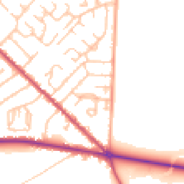 Daytime road noise heatmap for WS12 2EF