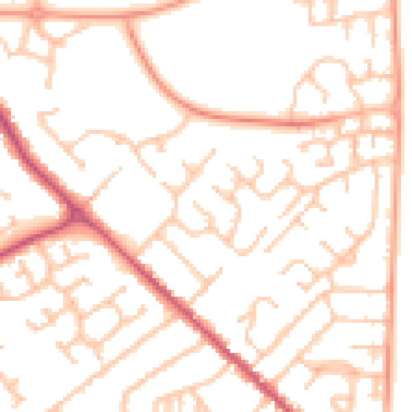 Daytime road noise heatmap for WS12 2EY