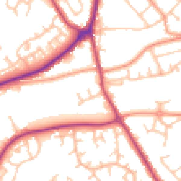 Daytime road noise heatmap for WS12 2GU