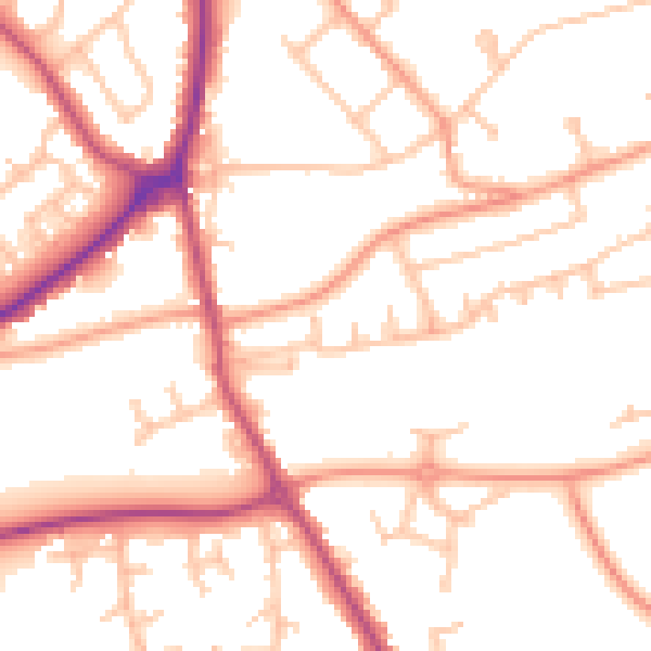 Daytime road noise heatmap for WS12 2NG