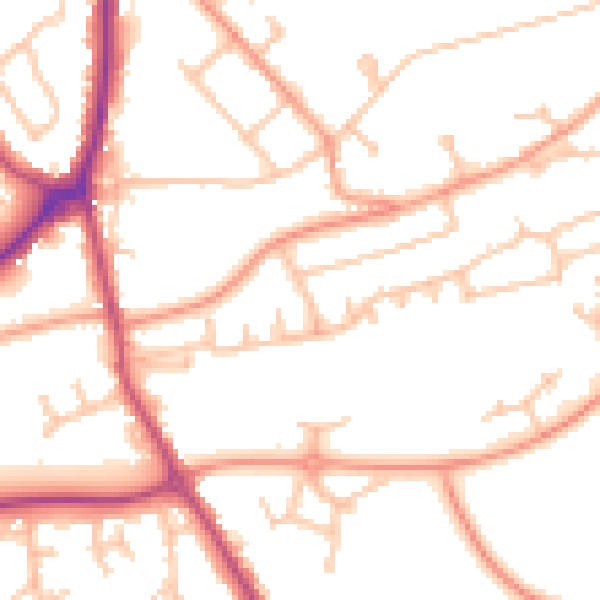 Daytime road noise heatmap for WS12 2NL