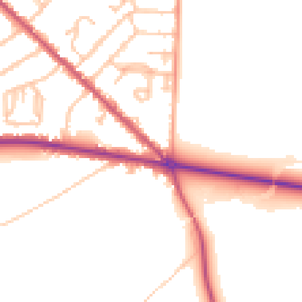 Daytime road noise heatmap for WS12 3HS