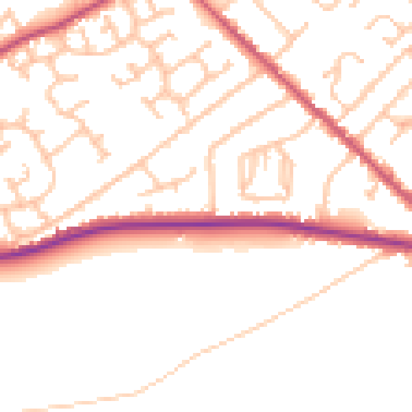 Daytime road noise heatmap for WS12 3HX