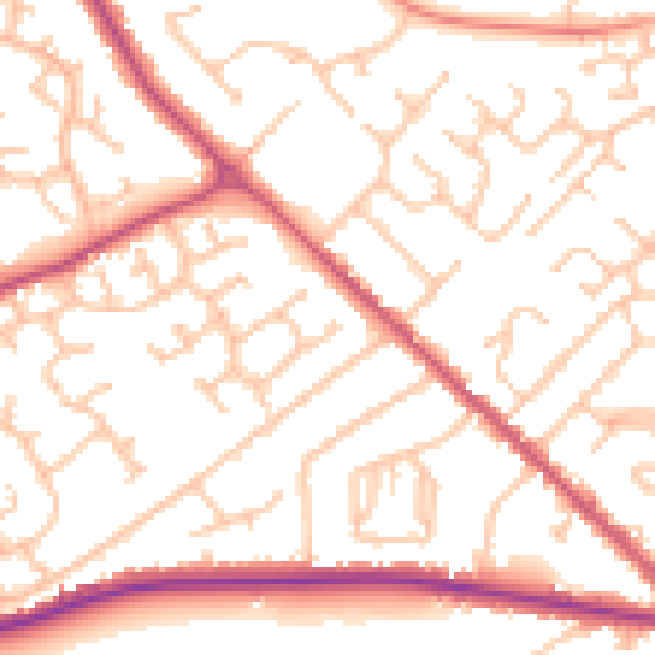 Daytime road noise heatmap for WS12 3TF