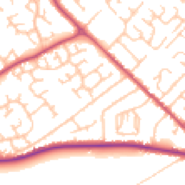 Daytime road noise heatmap for WS12 3TL