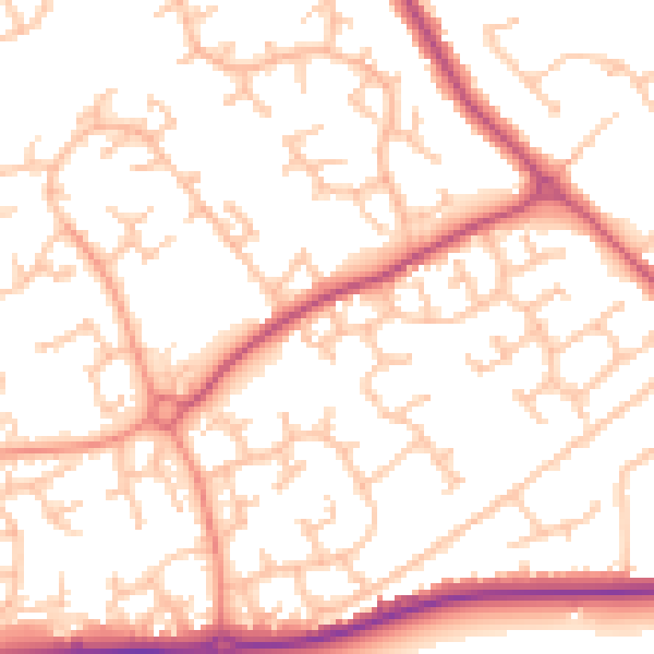 Daytime road noise heatmap for WS12 3XH