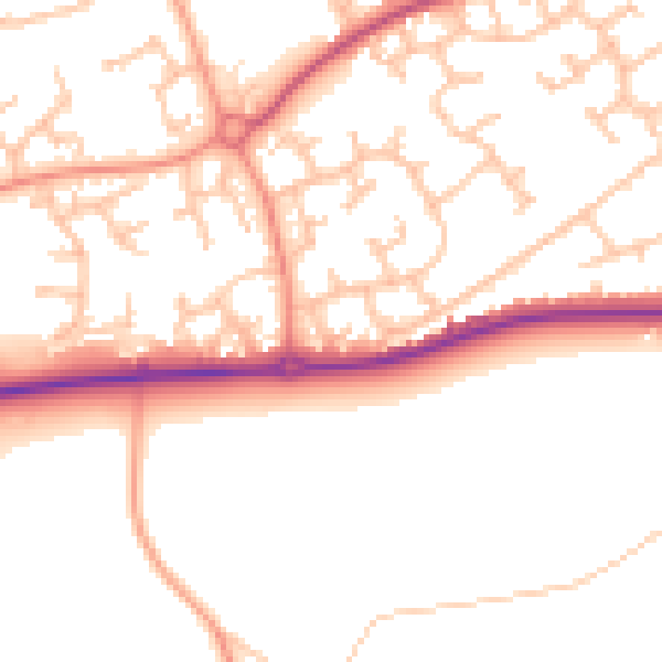 Daytime road noise heatmap for WS12 3XU