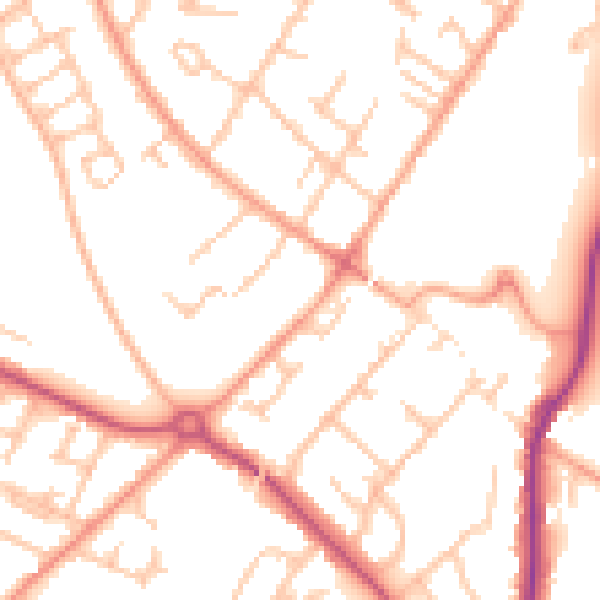 Daytime road noise heatmap for WS12 4AE
