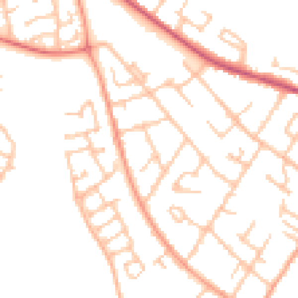 Daytime road noise heatmap for WS12 4BB
