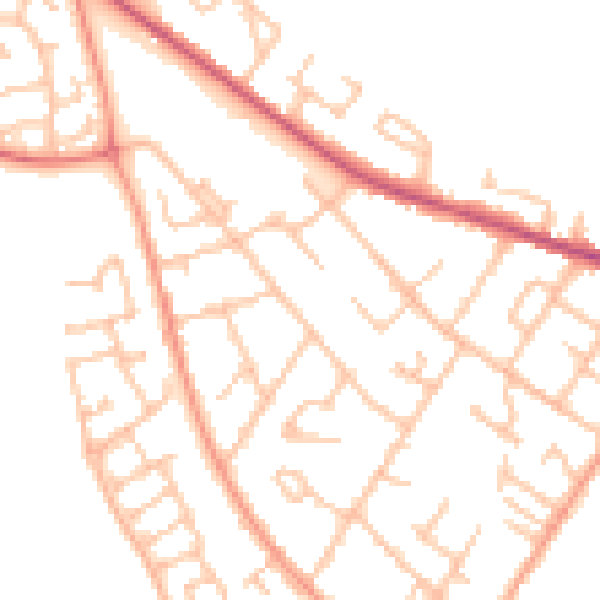 Daytime road noise heatmap for WS12 4BP