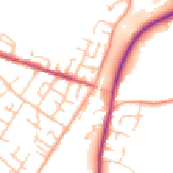 Daytime road noise heatmap for WS12 4EH