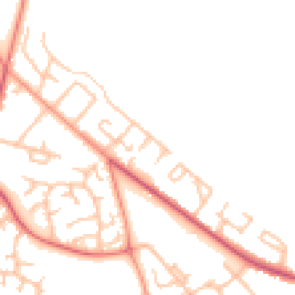Daytime road noise heatmap for WS12 4EY