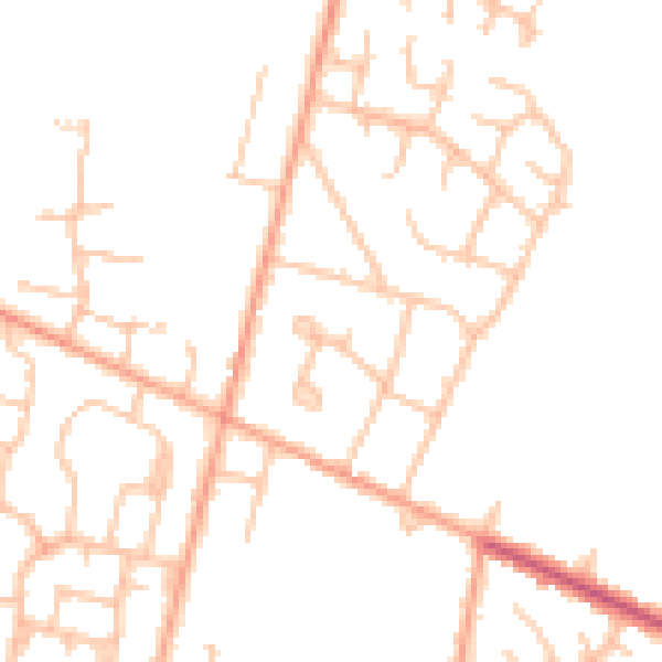 Daytime road noise heatmap for WS12 4HH