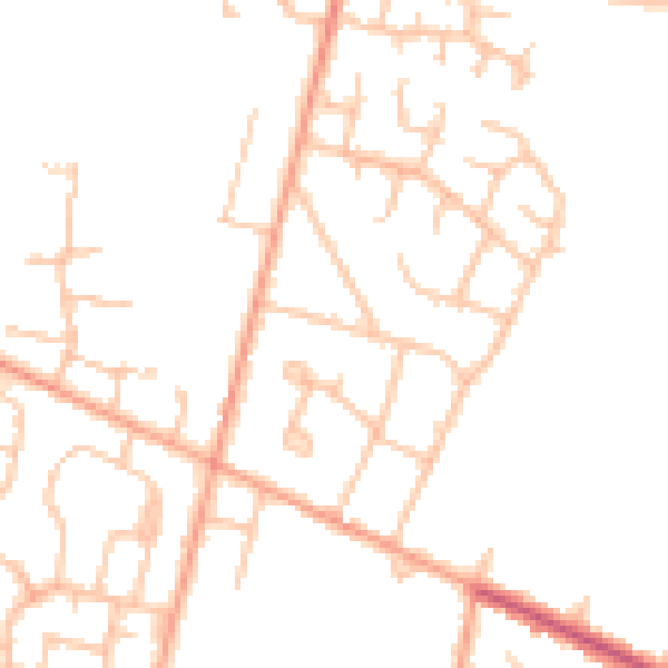 Daytime road noise heatmap for WS12 4HP