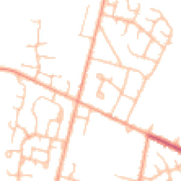 Daytime road noise heatmap for WS12 4HY