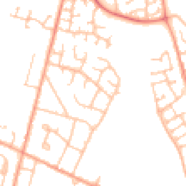 Daytime road noise heatmap for WS12 4JG